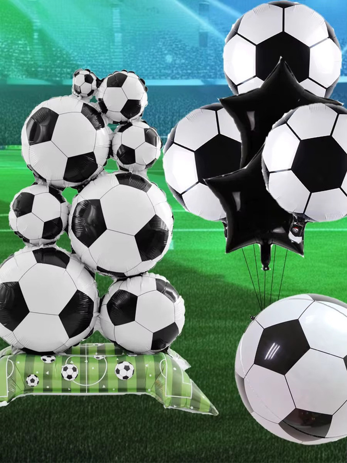7-teiliges Fußball-Party-Dekorationsset mit 4D Folienballons und Ständern in Multicolor für deine Geburtstagsparty - Bild 6