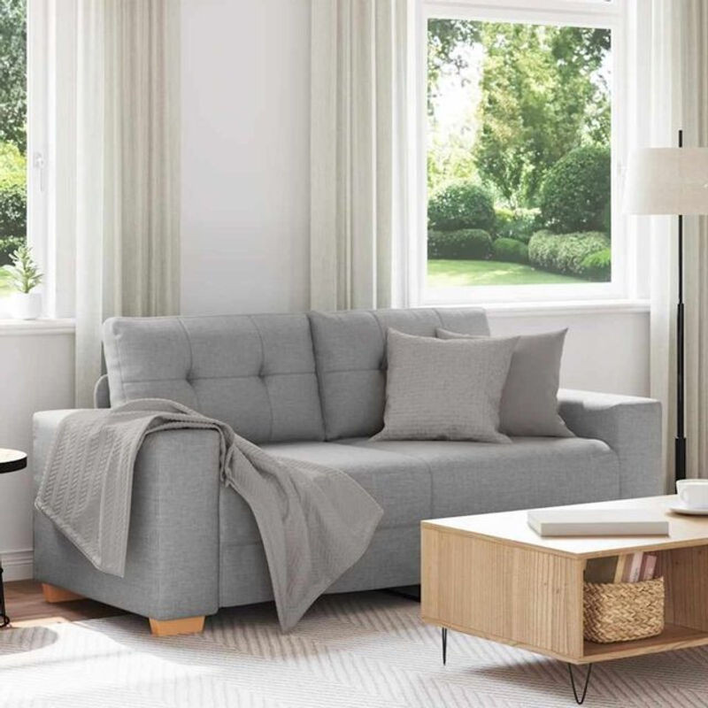 Modernes vidaxl Loveseat-Sofa als 2-Sitzer aus Stoff in Wolkengrau mit 140 cm Breite - Bild 1
