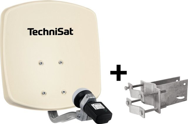 DIGIDISH 33 Satellitenantenne mit Satfinder V/H-LNB und An-Rohr-Fitting in Beige - Bild 1