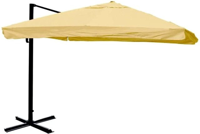 MCW Gastronomie-Ampelschirm A96 aus Aluminium und Polyester in Creme/Beige, B/T: 350 x 350 cm - Bild 1