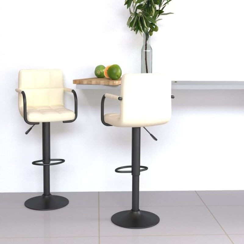 Set aus 2 Barhockern von vidaxl in Beige aus Stoff und Stahl im modernen Design - Bild 1