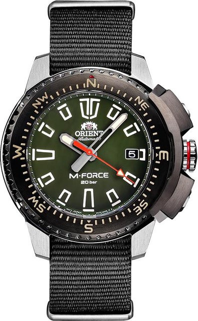 Orient Taucheruhr, Automatik, Edelstahl, Textil/NATO, Grau, Herren - Bild 1