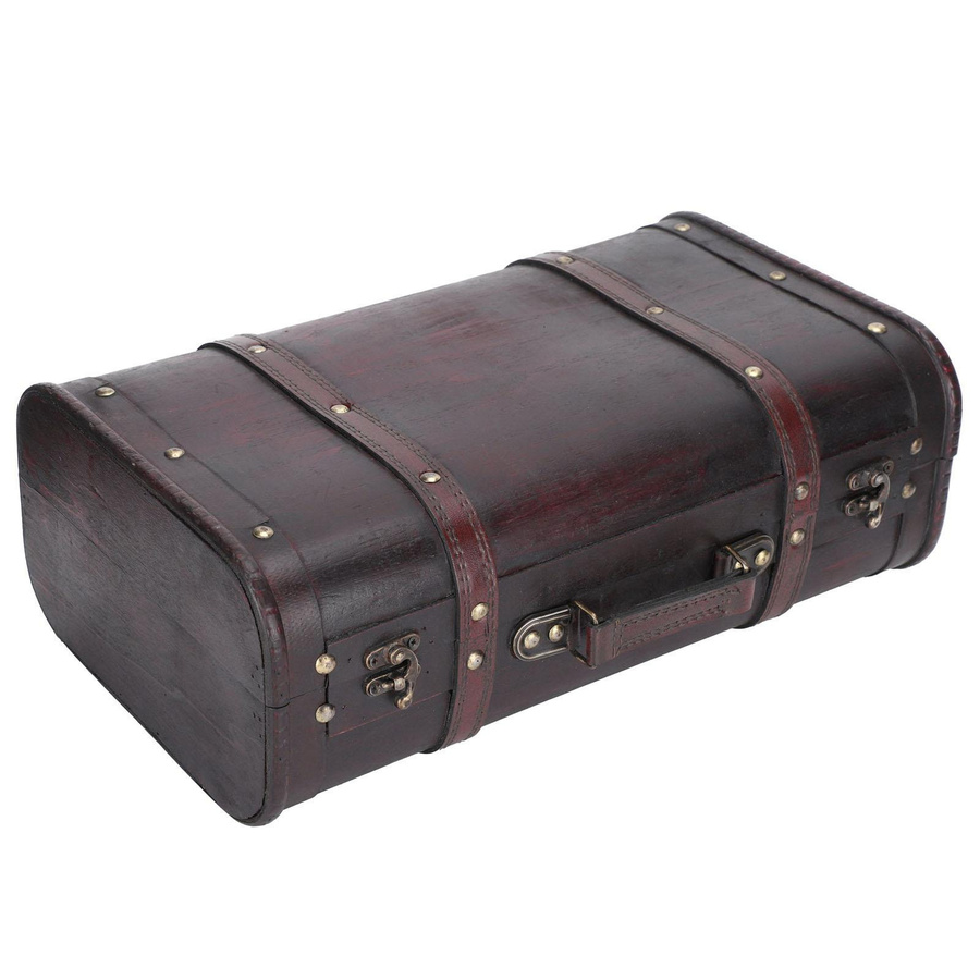 Koogeelife Tragbarer Antik-Koffer aus Holz und Leder als Dekorationsbox und Foto-Requisit - Bild 3
