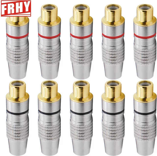 10 Stück FRHY RCA-Buchsen in Silber mit sicherem Verriegelungsdesign und Anti-Oxidations-Schutz für Hi-Fi-Audiosignale und lötfreie Montage im Heimkino - Bild 1