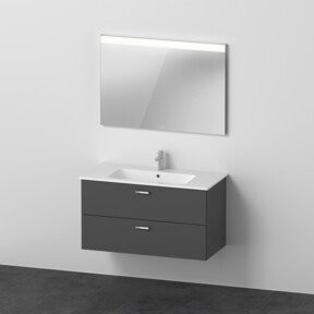 Duravit Möbel-Set XBase mit Waschtisch, Waschtischunterbau und Spiegel in Graphit Grau Matt, B/T: 103 x 49 cm - Bild 1
