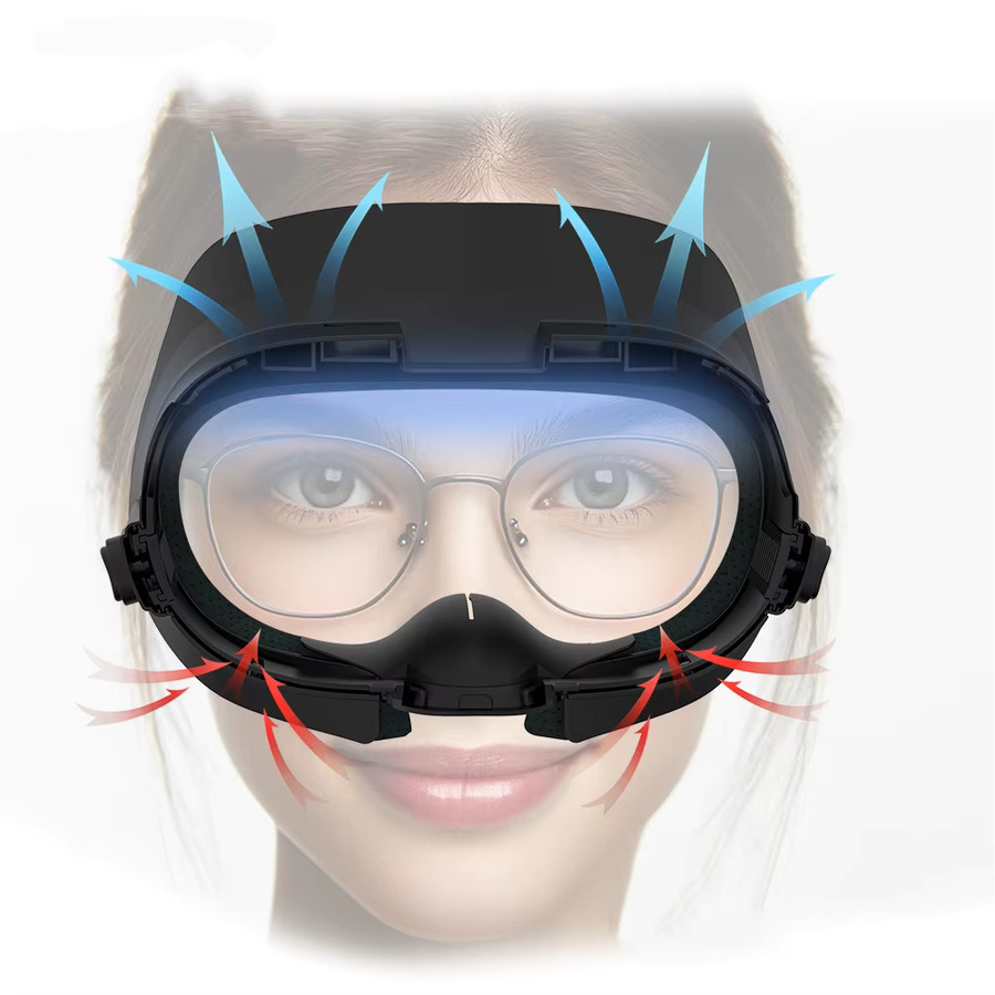 VODOOL 6-in-1 Gesichtsinterface für Oculus Quest 3 aus PU und Eisseide Schaumstoff, Schwarz - Bild 1