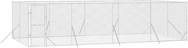 vidaXL Outdoor-Hundezwinger aus verzinktem Stahl in Silber B/T/H: 8 x 4 x 2 m - Bild 1