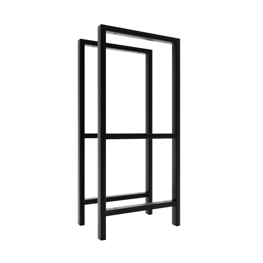 HEVVA Waschtischgestell DONAU 2er Set Schwarz mit 3 Ablageebenen, Tiefe: 35 cm - Bild 2
