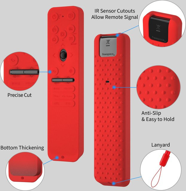 Rundum-Button-Wrap-Serie rote Fernbedienungsabdeckung kompatibel mit LG Serien MR25GA und AB760 - Bild 1