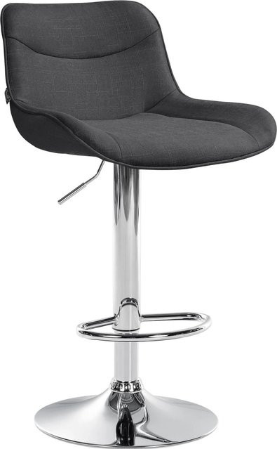 DELUKE Barhocker RAGAD höhenverstellbarer Barstuhl mit Lehne in Dunkelgrau und Silber, B/T/H: 49 x 51 x 85 cm - Bild 1
