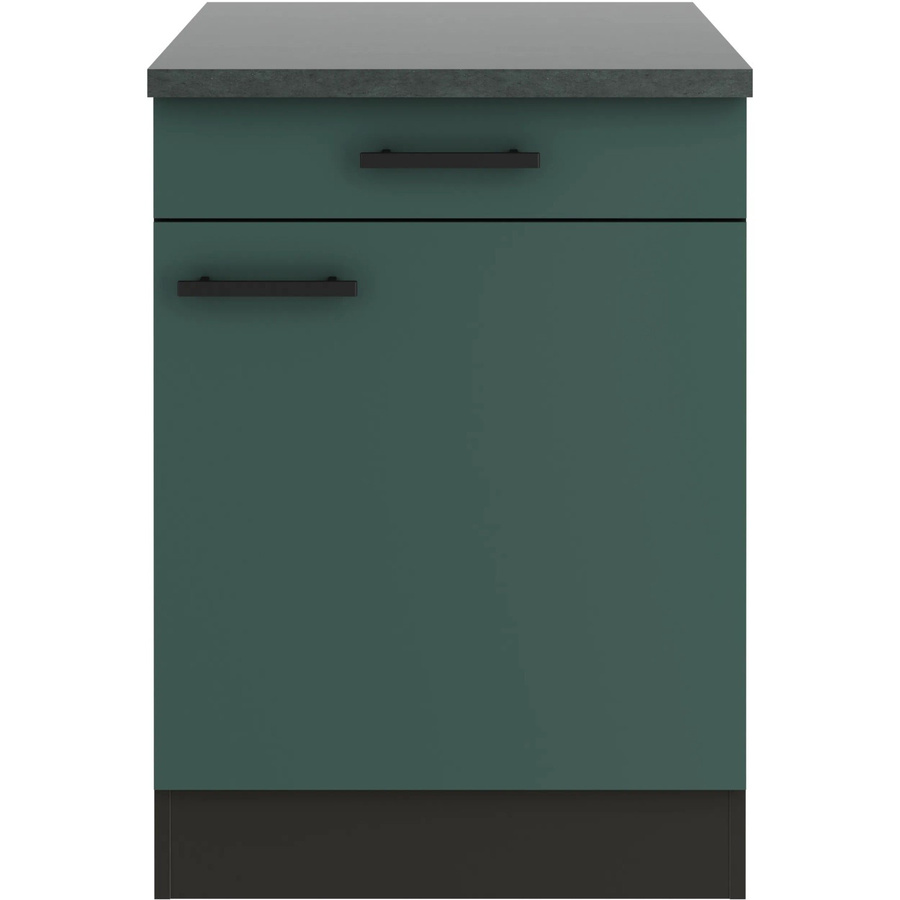 OPTIFIT Verona405 Küchen-Unterschrank in Steingrün mit modernem Design und matt melaminbeschichteter Qualitätsspanplatte, Breite: 60 cm - Bild 2