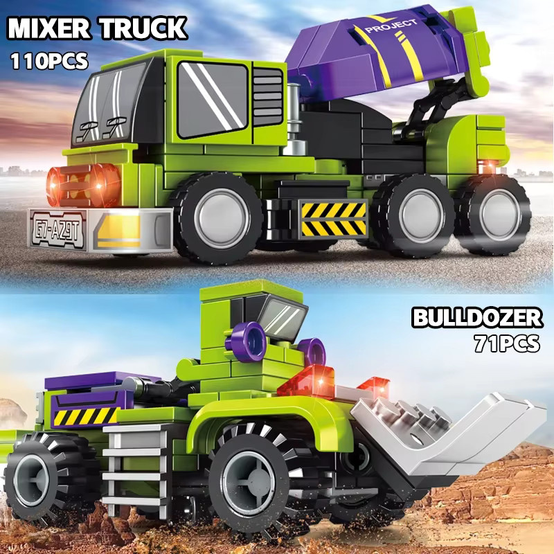 ZKZC 6 in 1 Verformung Auto Montage Bausteine, Transformation Rotots Fahrzeug, Ziegel, Actionfigur, Puzzle Spielzeug - Bild 3