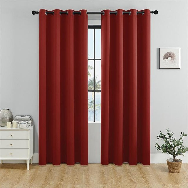 Verdunkelungsvorhänge mit Sonnenschutz und Wärmeisolierung, Polyester, B/H: 132 x 92 cm - Bild 1