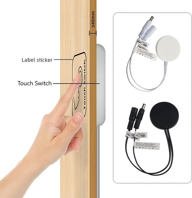 GEDLUZI LED-Berührungsdimmer-Schalter mit verstecktem Berührungssensor für Holzmöbel DC12V/24V - Bild 1