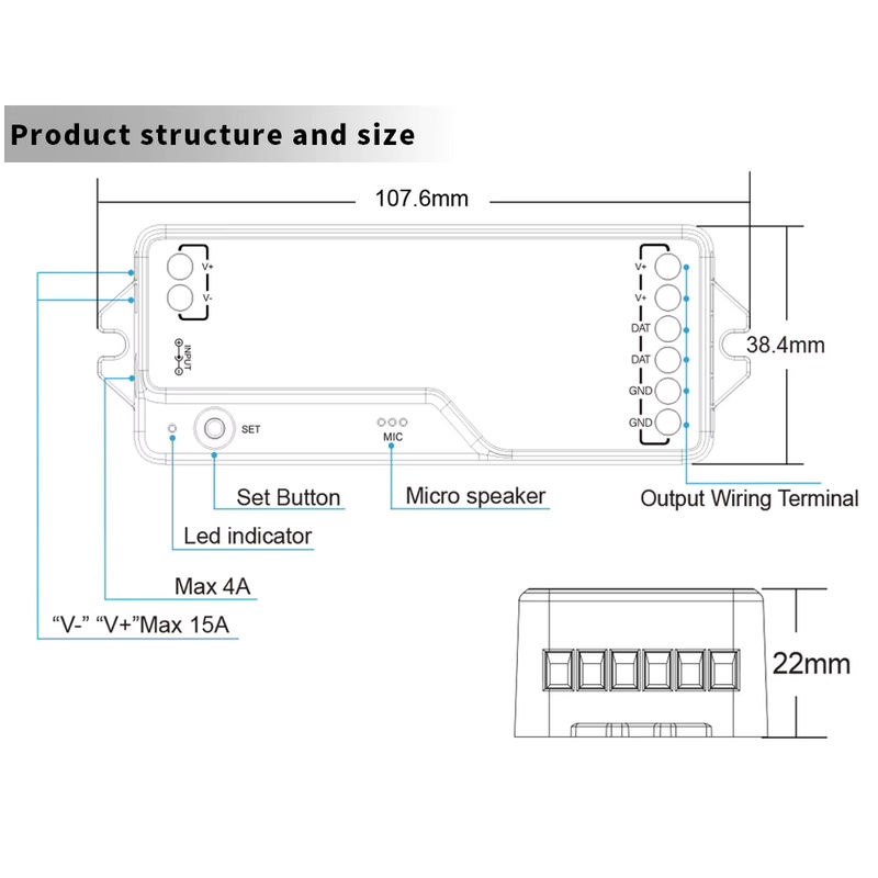 Tuya WiFi RGBIC LED Controller für WS2811 WS2812B WS2814 WS2815 SK6812-RGBW 5050 LED Streifen kompatibel mit Google Home und Alexa - Bild 2