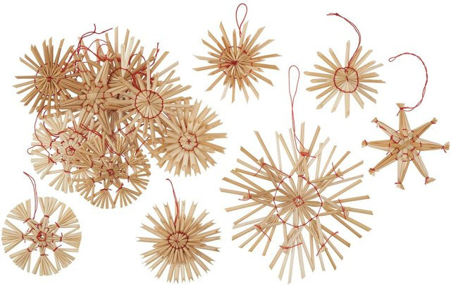 Traditionelle Strohsterne Sortiment II von Riffelmacher & Weinberger in Beige, 14 Stück, Durchmesser: 6 bis 12 cm - Bild 1