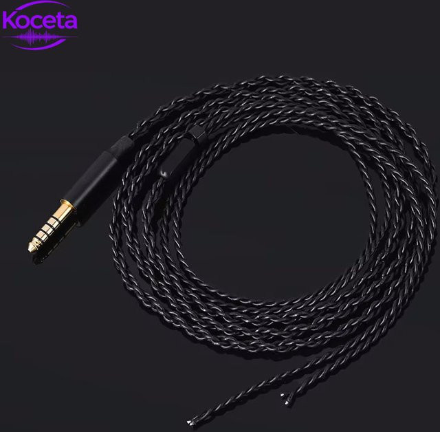 Koceta DIY HiFi Versilbertes Kupferkabel als Ersatzkabel für Kopfhörer mit 3.5 mm Jack in Schwarz und Silber - Bild 1