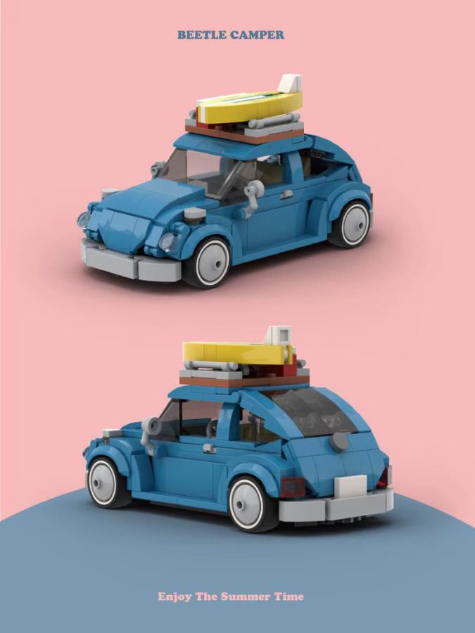 Wishiot MOC Bausteine Set Klassischer Käfer DIY Stadtauto Spielzeug für Jungen - Bild 4