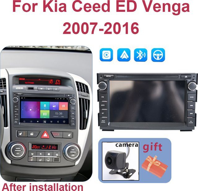 CHSTEK Android Autoradio für Kia Ceed ED Venga (2007-2016) mit Carplay, GPS, WiFi und Bluetooth 5.0 in Schwarz - Bild 1