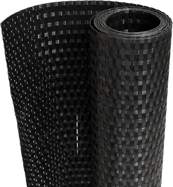 vidaXL Balkon-Sichtschutz aus Poly Rattan in Schwarz, Breite: 500 cm, Höhe: 100 cm - Bild 1