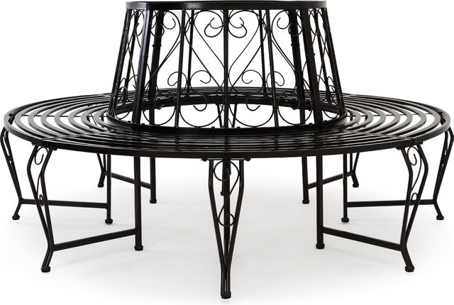 Casaria Baumbank Bree Gartenbank aus Stahl in Schwarz, Durchmesser: 160 cm - Bild 1