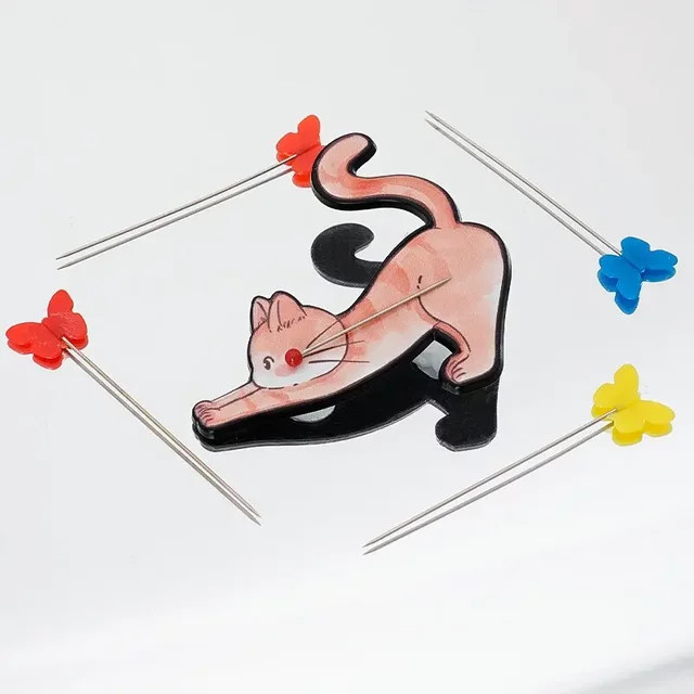 Magnetischer Nadelhalter in Katzenform für DIY Nadelstich und Kreuzstich zum Aufbewahren von Nadeln - Bild 1