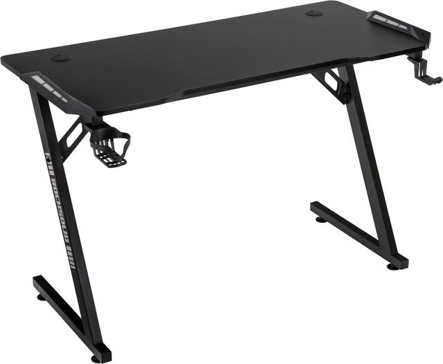 Elite Gaming-Tisch ROCKSOLID 2.0 Schreibtisch mit RGB-Beleuchtung in Schwarz mit Carbon-Optik - Bild 1