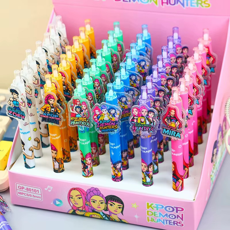 Bandai Anime Girls Lumi Mila Zoi Hunters Gelstifte, 6er Set, Mehrfarbig, Ästhetisches Cartoon Briefpapier für Schule und Büro - Bild 3