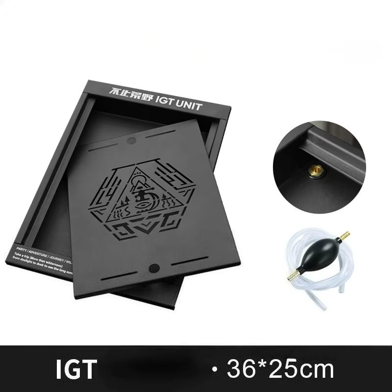 Tryhomy Camping Outdoor IGT Teetablett mit Abflussrohr und Aufbewahrungsbox aus Kohlenstoffstahl in Schwarz - Bild 5