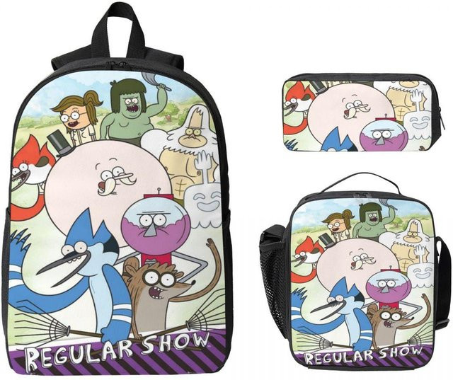 3er Set Schultaschen für Kinder mit Rucksack, Federmäppchen und Brotdose von Fancy Style Studio in Mehrfarbig - Bild 1