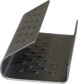 Banholzer & Wenz Verschlusshülsen für PP-Band, verzinkt, Farbe: Silber, B/T/H: 16 x 28 x 0,4 mm, 2000 Stück - Bild 1