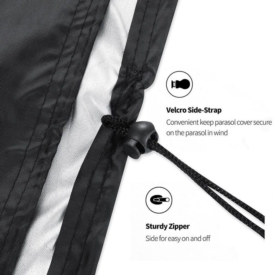 Wosawe Outdoor Sports Regenschirmhülle aus wasserdichtem 210D Oxford-Gewebe in Schwarz, UV-Schutz und staubdicht, B: 265 cm, H: 100 cm - Bild 6
