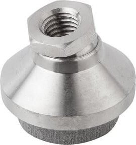 KIPP Gelenkteller schwingungsdämpfend aus Edelstahl in Silber, Durchmesser: 40 mm, Höhe: 34 mm, Gewinde: M12 - Bild 1