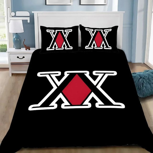 Allbestart Hunter x Hunter Bettwäscheset mit Bettbezug und Kissenbezug, Schwarz, B/H: 180 x 210 cm - Bild 1