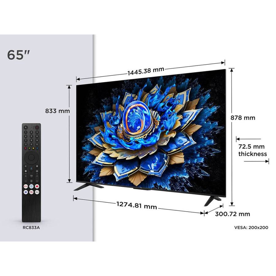 TCL 65 Zoll QLED 4K UHD LED-Fernseher in Schwarz B/H: 145 x 88 cm - Bild 2