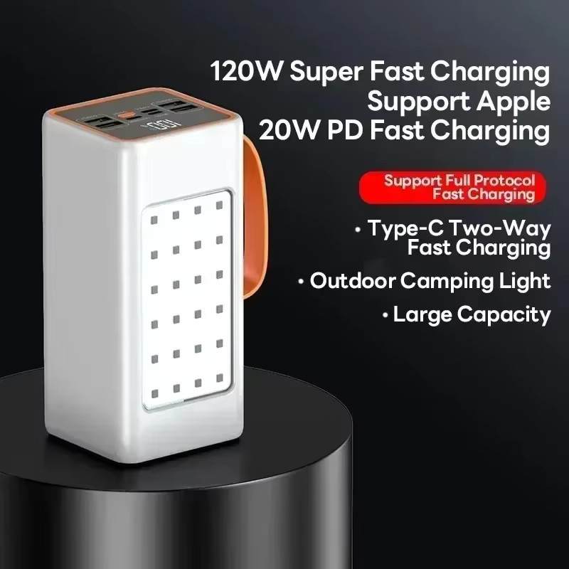VIVO Solar-Powerbank mit 50000 mAh Kapazität, 120 W Schnellladung und USB-C, Farbe: Weiß - Bild 2