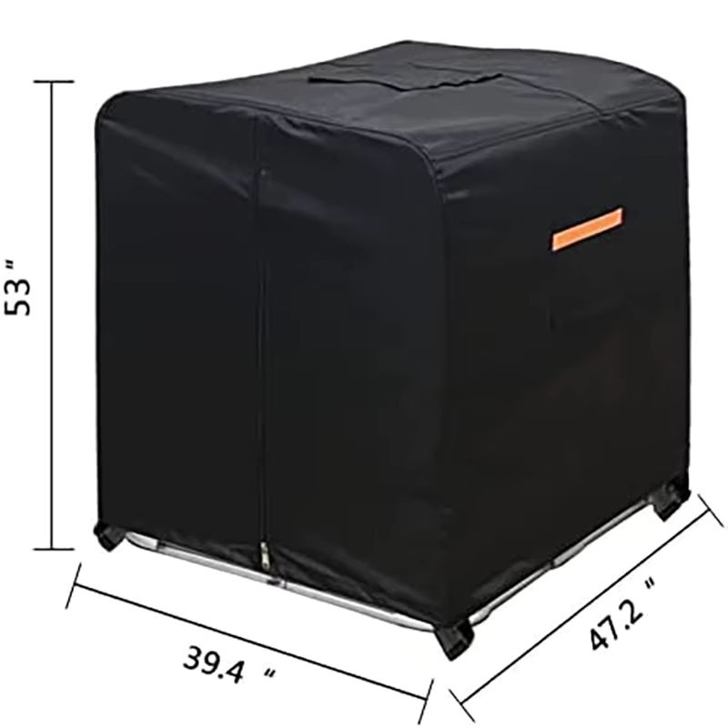 MY·BAKERMAN IBC Tote Cover Schutzabdeckung für 1000l Wassertank, wasserdichtes 420D Material mit Reißverschluss, Farbe: Schwarz - Bild 3