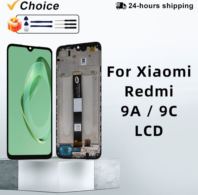 Xiaomi Redmi 9A LCD Touchscreen Digitizer mit Rahmen 6,53 Zoll in Schwarz für Redmi 9C Display-Ersatzteile - Bild 1