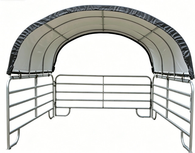 Weidezelt-Überdachung aus Stahl in Grau, B/T/H: 300 x 300 x 160 cm - Bild 1