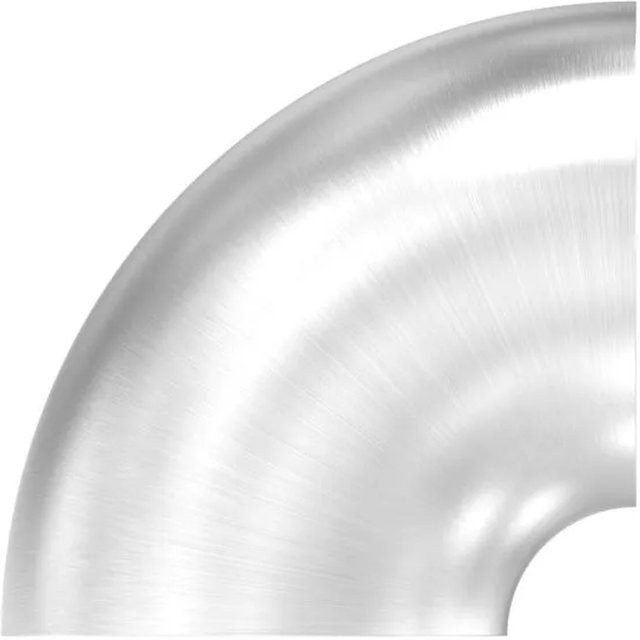 FeNau Schweißbogen Edelstahl V2A in Silber, Ø 42,4 mm, Wandstärke: 2,0 mm, 90 Grad, geschliffen K240 - Bild 1