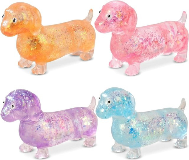 BC Pet Supplies Dackel Quietschespielzeug, Würstchenhund Squishy, Gel-Stressball - Bild 1