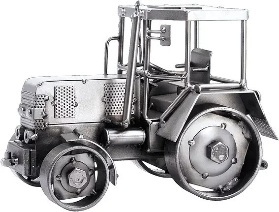 Hinz & Kunst Modelltraktor aus Metall in Silber für die Tischdekoration - Bild 1
