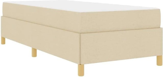 vidaXL Bettrahmen mit Matratze in Beige aus Stoff mit Federkern B/T/H: 90 x 190 x 55 cm - Bild 1