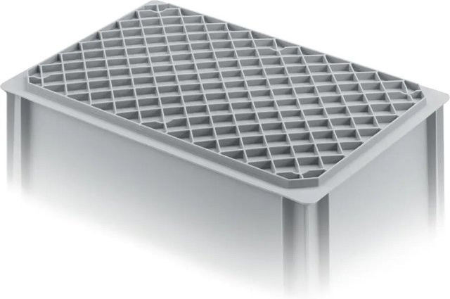 PROREGAL SuperSparSet 3x Eurobehälter mit geschlossenem Griff und Scharnierdeckel, Grau, H x B x T: 32 x 40 x 60 cm, 56 Liter Transportboxen - Bild 1