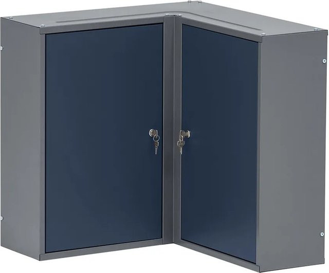 Küpper Eck-Hängeschrank 2-Türig mit 4 Fachböden, Blau, B/T/H: 60 x 60 x 20 cm - Bild 1