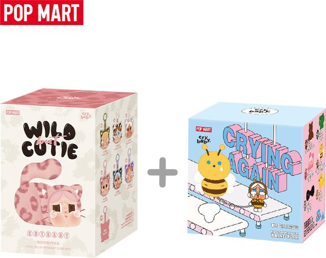POP MART CRYBABY Wild But Cutie Series und Crying Again Series, Plüsch-Anhänger-Blindbox und Plüsch-Abzeichen-Blindbox, Set / Bundle - Bild 1