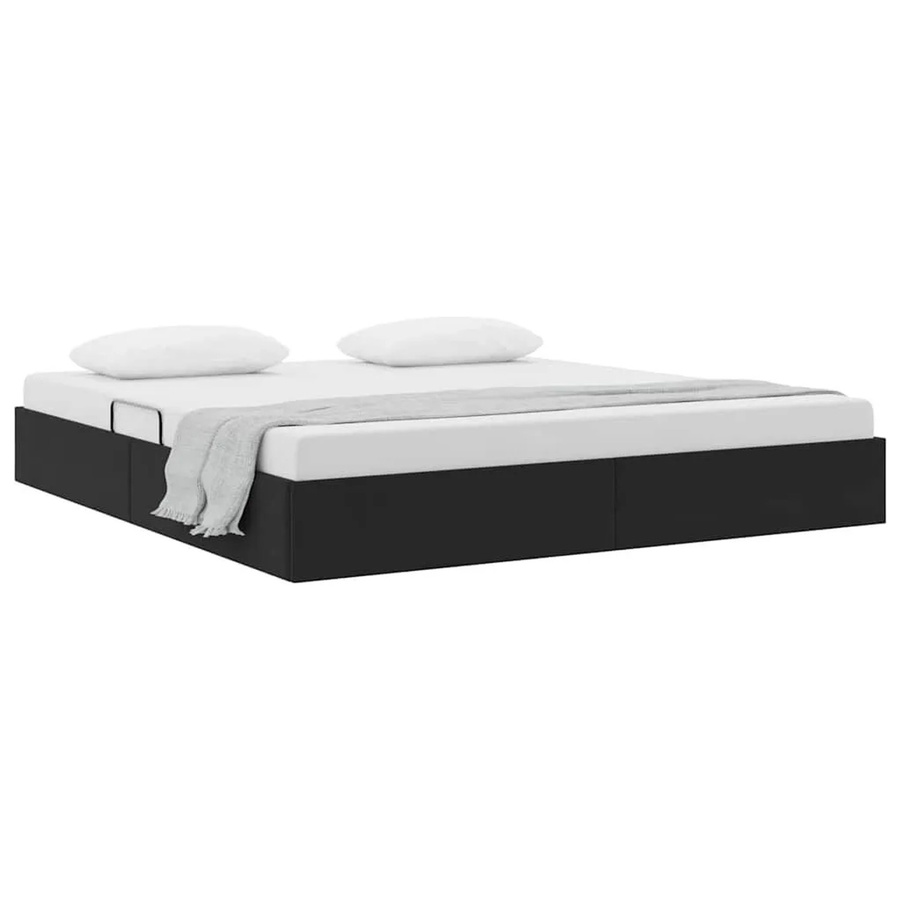 vidaXL Aufbewahrungsbett mit Matratze in Schwarz aus Samt und Metall, B/T: 180 x 200 cm - Bild 2