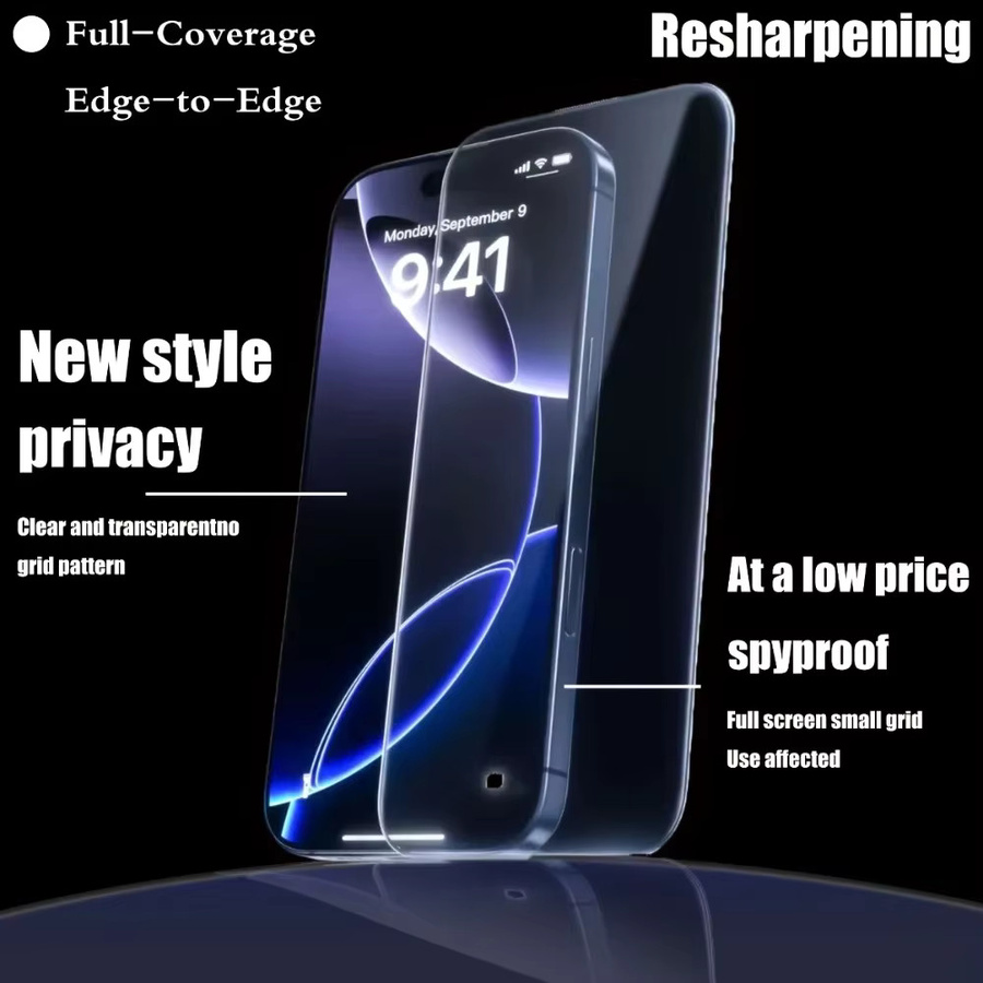 DIXSG 3er Pack Anti-Spionage Hartglas Displayschutzfolien für iPhone 16 15 14 13 12 11 Pro Max Plus XR mit One Click Staubfreier Anwendung, Transparent - Bild 3