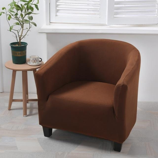 FORTUBI Stretch-Sesselbezug in Braun für Armchairs und Club-Sofas - Bild 1