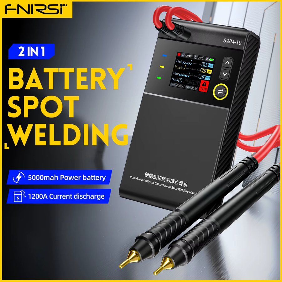 FNIRSI SWM-10 Tragbares Akku-Punktschweißgerät in Schwarz mit TFT-Bildschirm und 5000 mAh Akku für 18650 Zellen und bis zu 0,25 mm Nickelblech - Bild 3